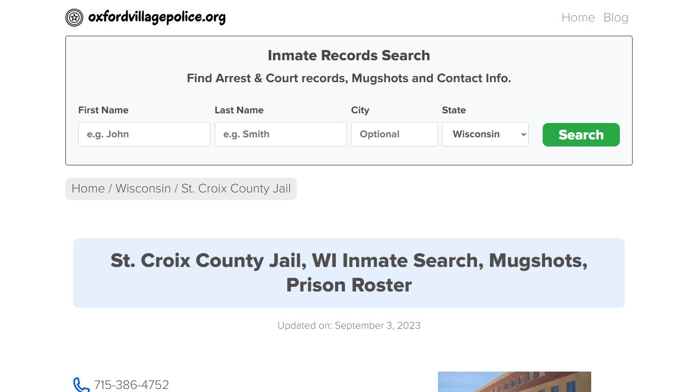 St. Croix County Jail, WI Inmate Search, Mugshots, Prison Roster